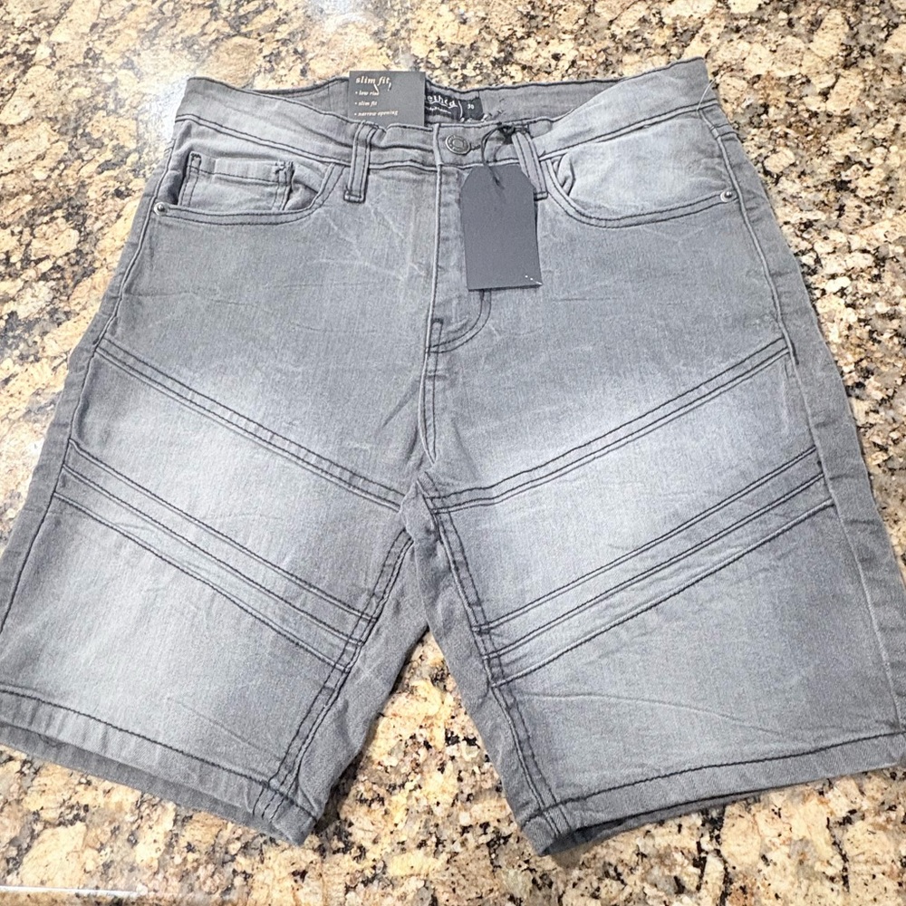 Men's Gray Denim Shorts